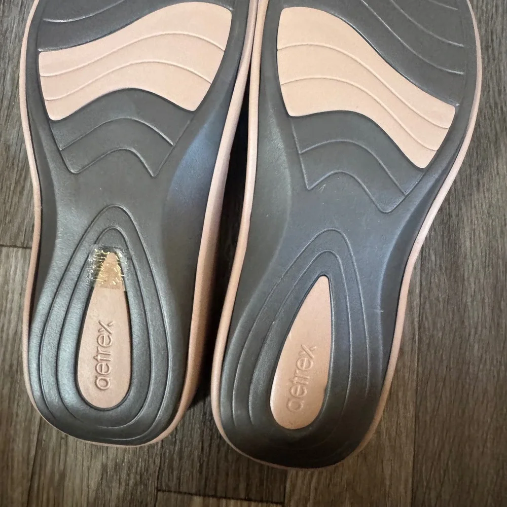 Aetrex Maui Orthotic Flips Women 10 Mocha Brown Water Friendly Comfort Sandals
